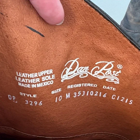 Dan Post Dark Brown Heeled Boots - Picture 8 of 8